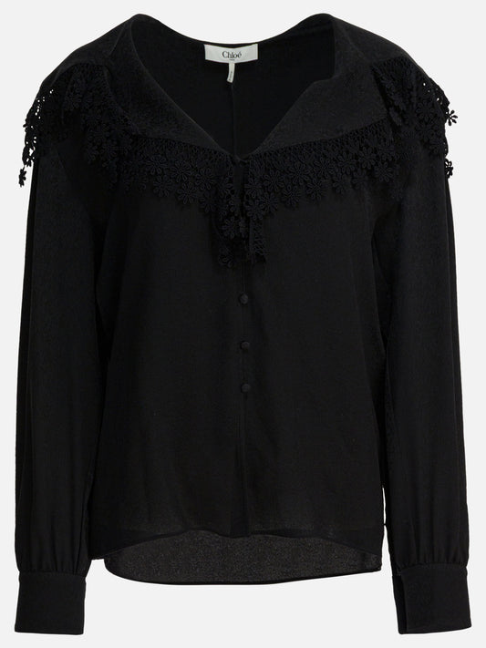 Camicie casual Solid colour  Nero - Chloé Donna | PLP | VIETTI Online Store 

