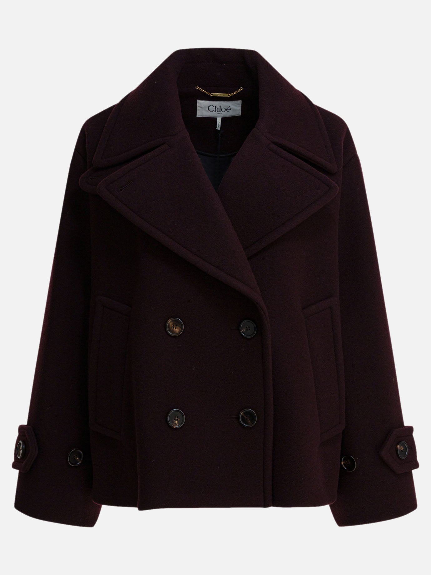 Short coats Solid colour  Bordeaux - Chloé Women | PDP | VIETTI Online Store | thumbnail