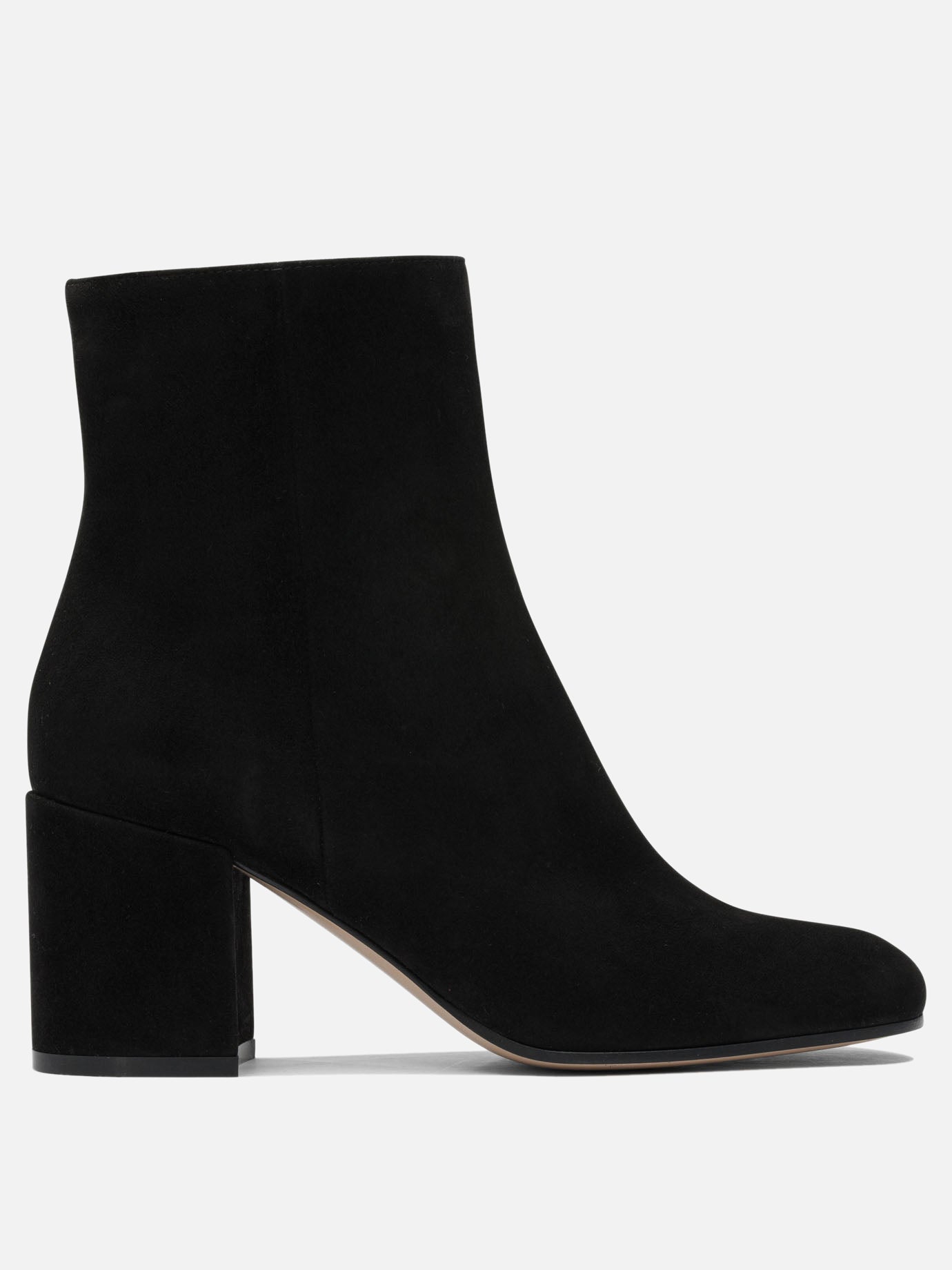 Stivaletti con zip 100% suede - 100% leather  Nero - Gianvito Rossi Donna | PDP | VIETTI Online Store | Zoom-Modal
