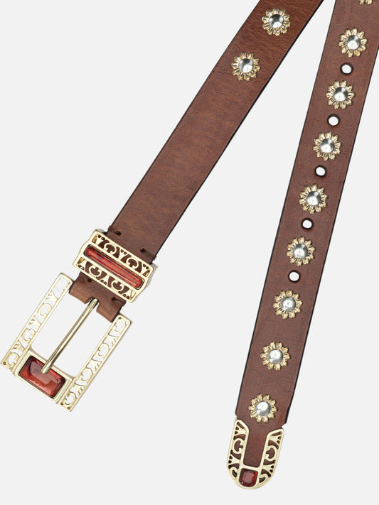 Leather belts Solid colour  Brown - Golden Goose Women | PDP | VIETTI Online Store | 2
