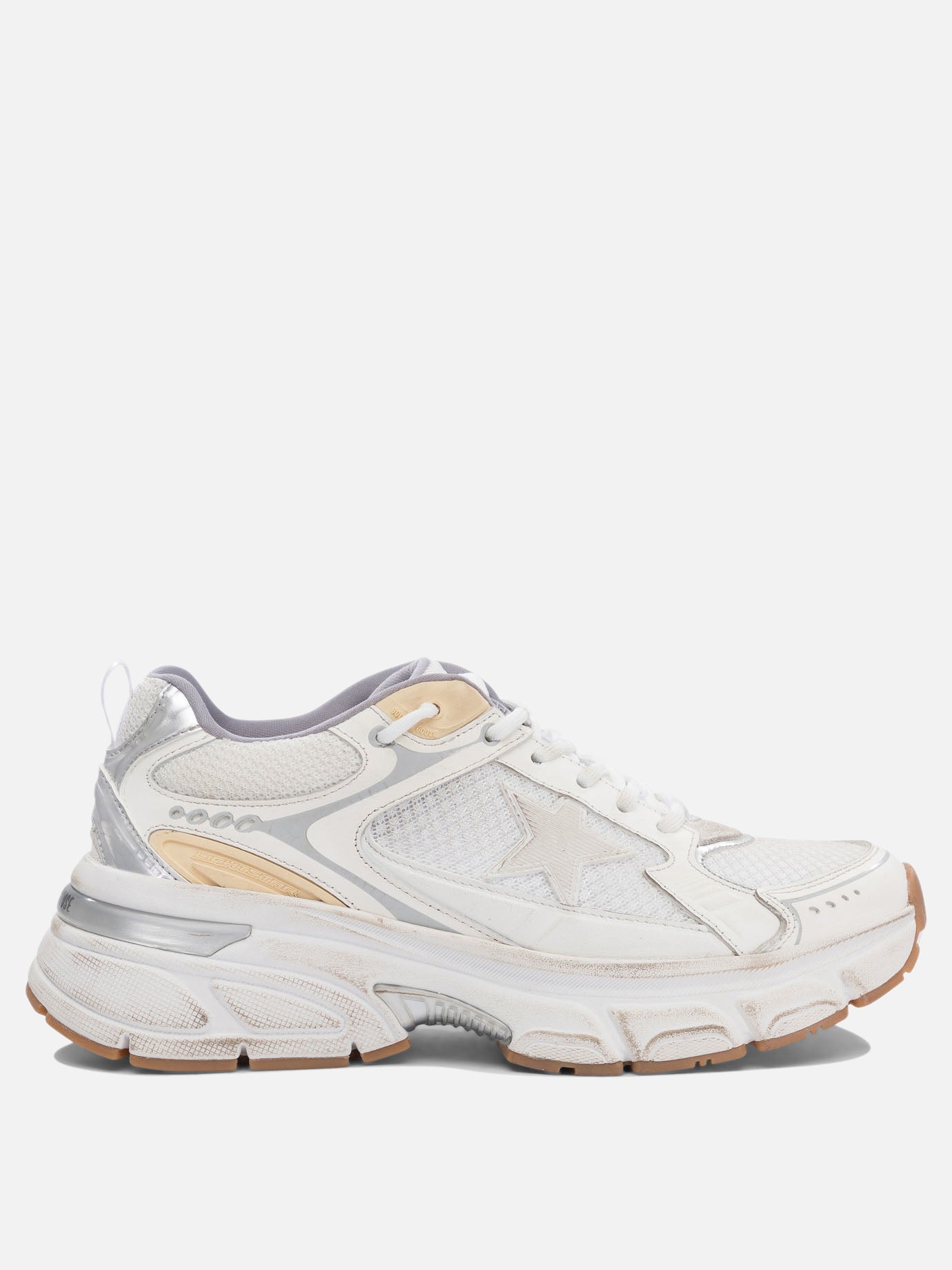 Sneaker basse 49% polyester 30% cow leather 12% polyurethane textile 9% ovine leather - 100% rubber  Bianco - Golden Goose Donna | PDP | VIETTI Online Store | Zoom-Modal

