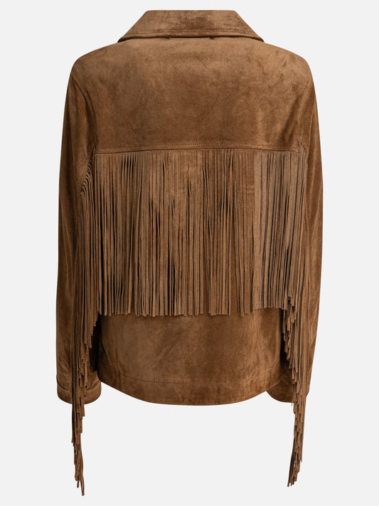 Giacche in pelle Solid colour  Marrone - Golden Goose Donna | VIETTI Online Store | 2
