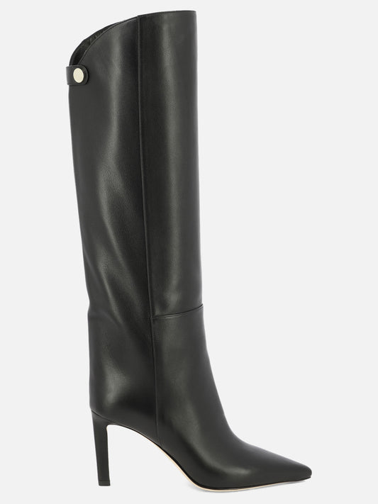 Knee-high 100% calf - 95% calf 5% rubber  Black - Jimmy Choo Women | PDP | VIETTI Online Store 
