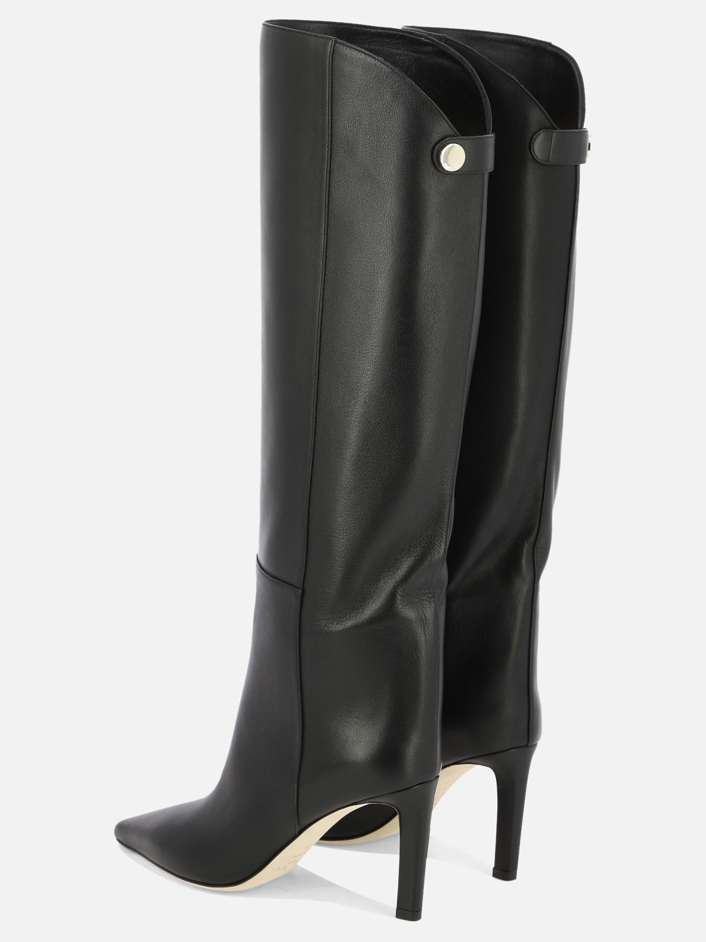Knee-high 100% calf - 95% calf 5% rubber  Black - Jimmy Choo Women | PDP | VIETTI Online Store | thumbnail_4