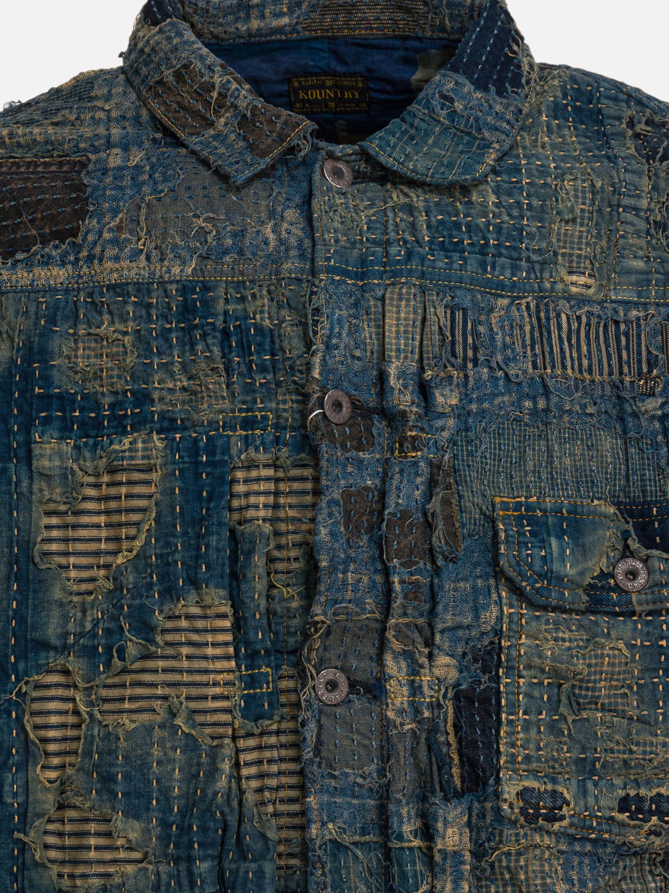 Denim jackets Textured knit  Blue - KAPITAL Men | PDP | VIETTI Online Store | thumbnail_3