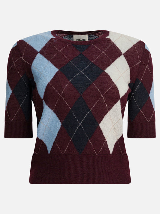 Crewneck sweaters Argyle  Bordeaux - Khaite Women | PDP | VIETTI Online Store 
