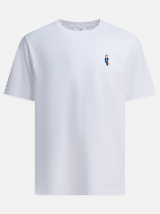 T-shirt girocollo Logo  Bianco - Maison Kitsuné Uomo | PDP | VIETTI Online Store 
