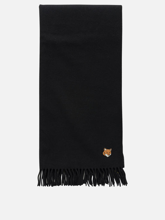 Fringed scarves Logo  Black - Maison Kitsuné Men | VIETTI Online Store 
