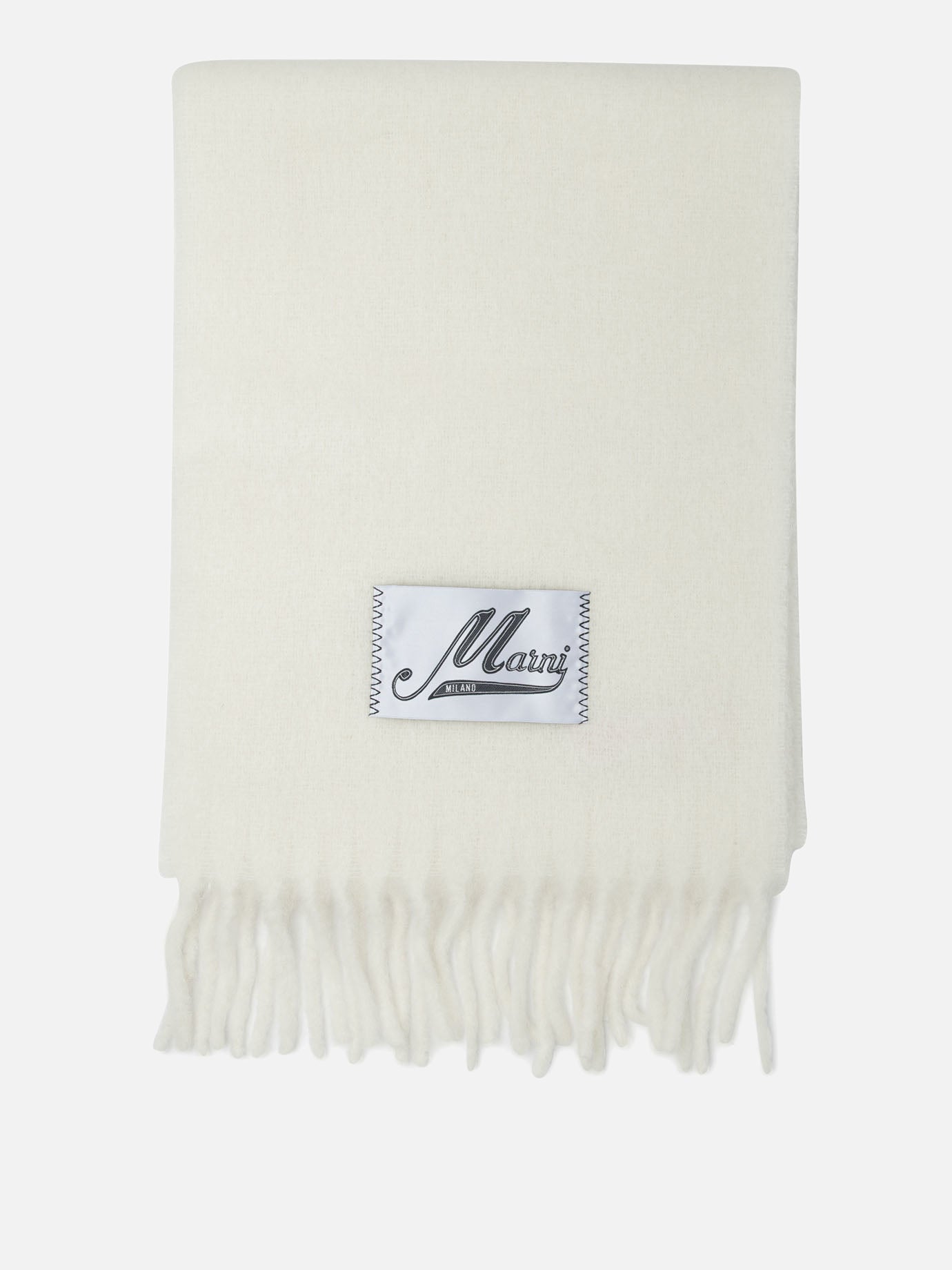 Fringed scarves 80% alpaca 20% polyamide  White - Marni Women | PDP | VIETTI Online Store | Zoom-Modal
