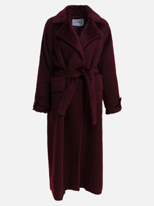 Long coats Solid colour  Bordeaux - Max Mara Women | PDP | VIETTI Online Store 
