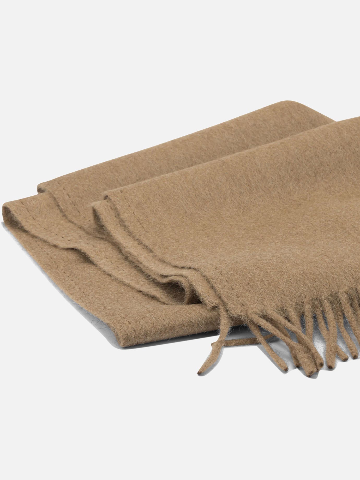 Fringed scarves 100% camel  Brown - Max Mara Women | PDP | VIETTI Online Store | thumbnail_2