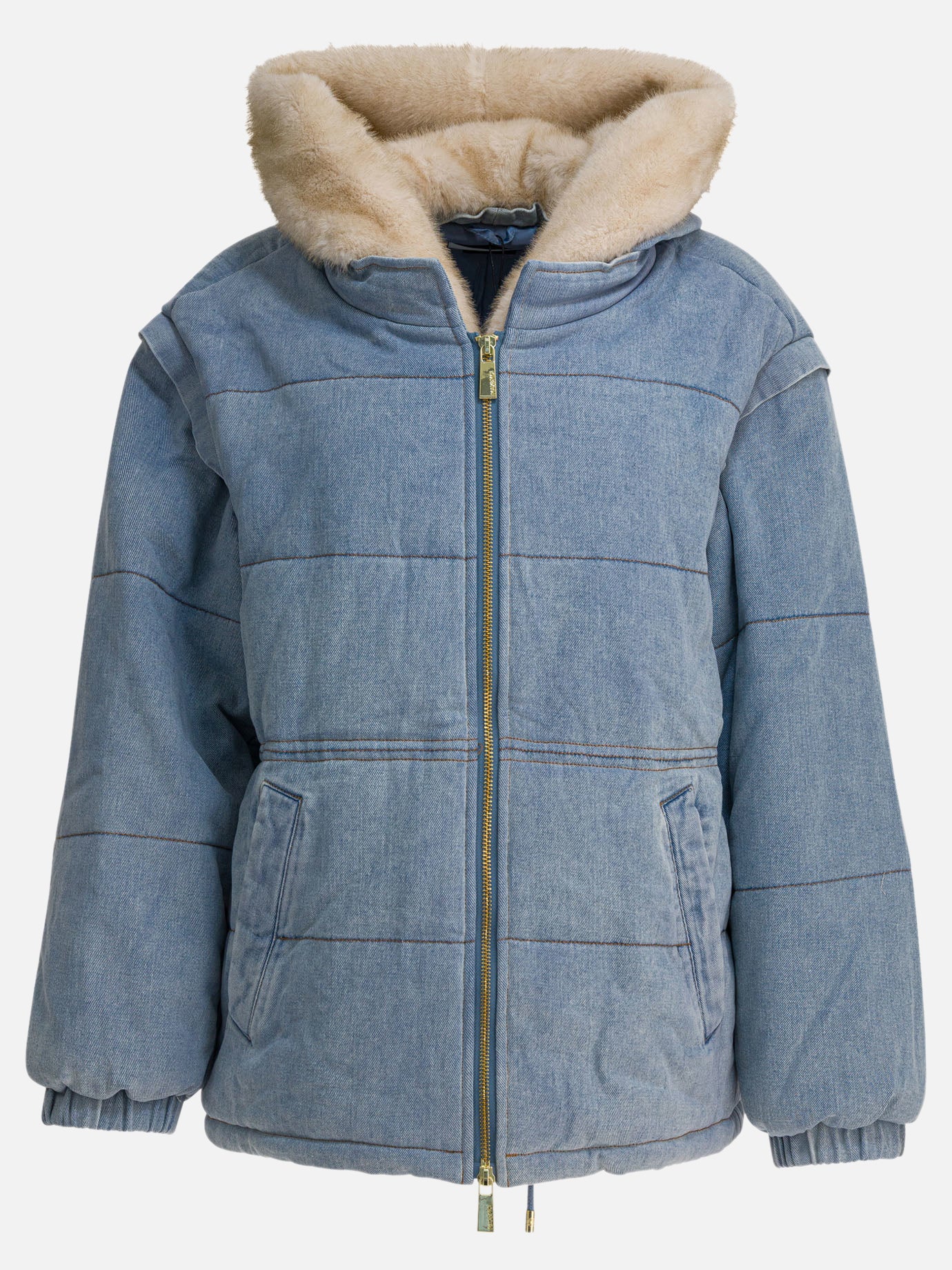 Down jackets Denim  Light blue - Max&amp;Moi Women | PDP | VIETTI Online Store | thumbnail