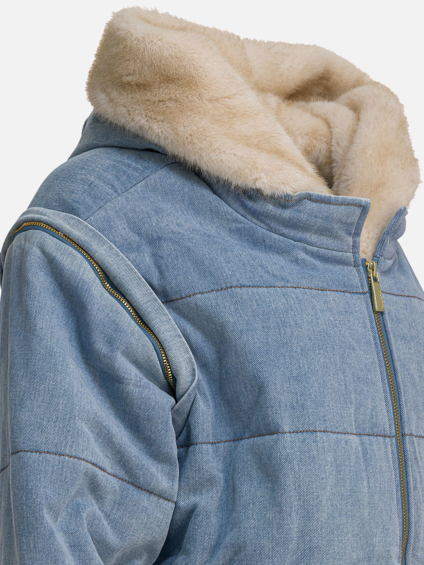 Down jackets Denim  Light blue - Max&amp;Moi Women | PDP | VIETTI Online Store | thumbnail_4