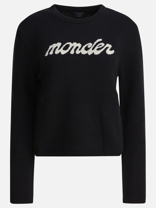 Maglioni girocollo Logo  Nero - Moncler Donna | VIETTI Online Store 
