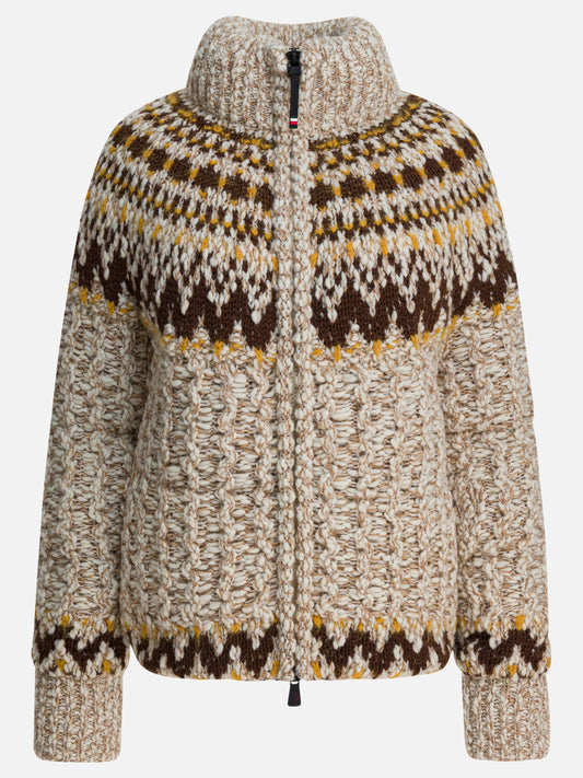 Down jackets Textured knit  Beige - Moncler Grenoble Women | PDP | VIETTI Online Store 

