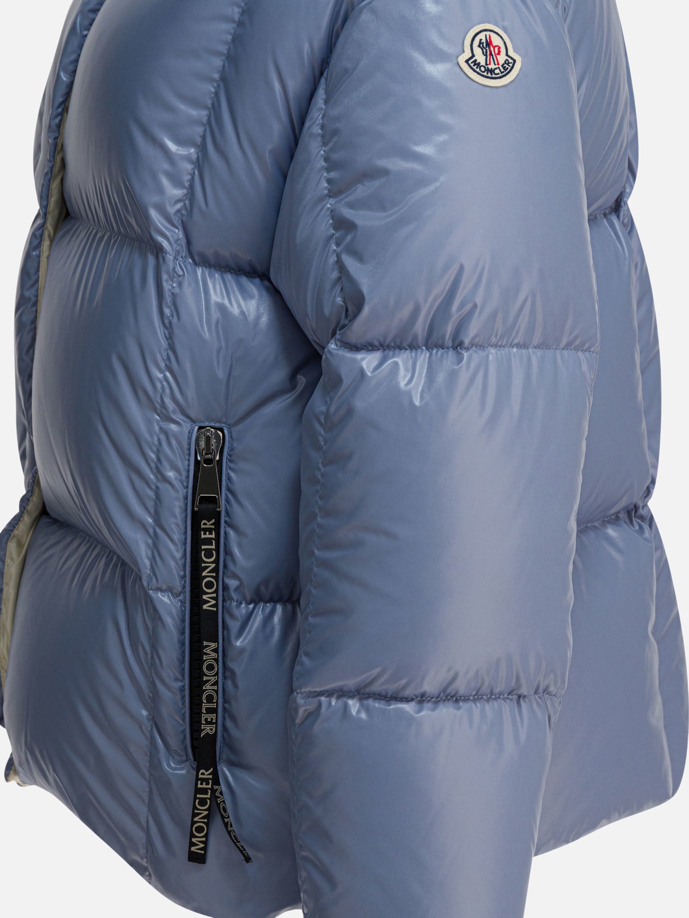 Down jackets Solid colour  Light blue - Moncler Women | PDP | VIETTI Online Store | Zoom-Modal_4
