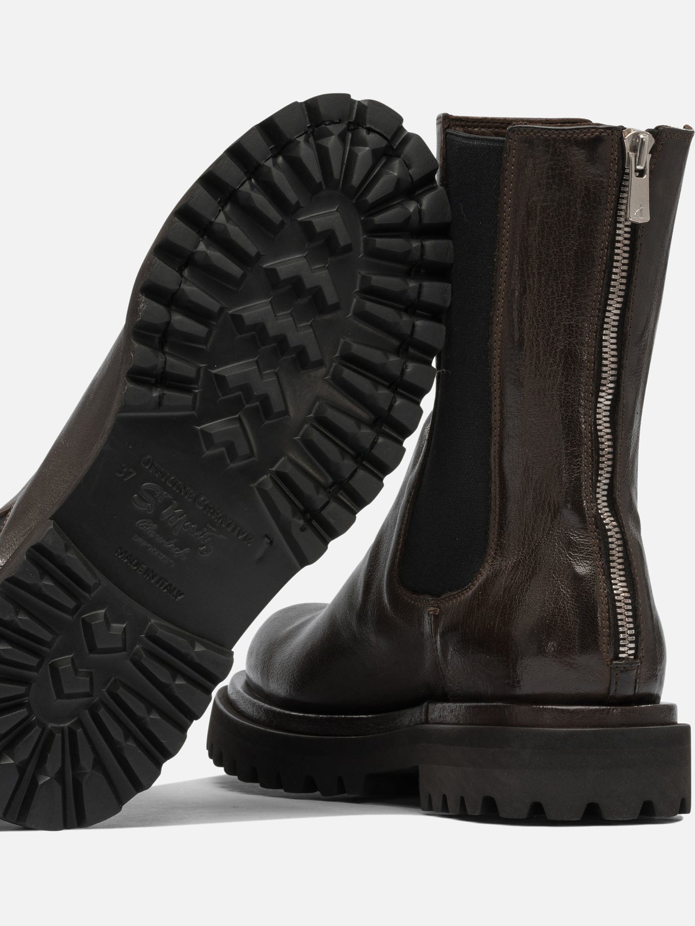 Stivaletti con zip 100% leather - 100% rubber  Marrone - Officine Creative Donna | PDP | VIETTI Online Store | thumbnail_5