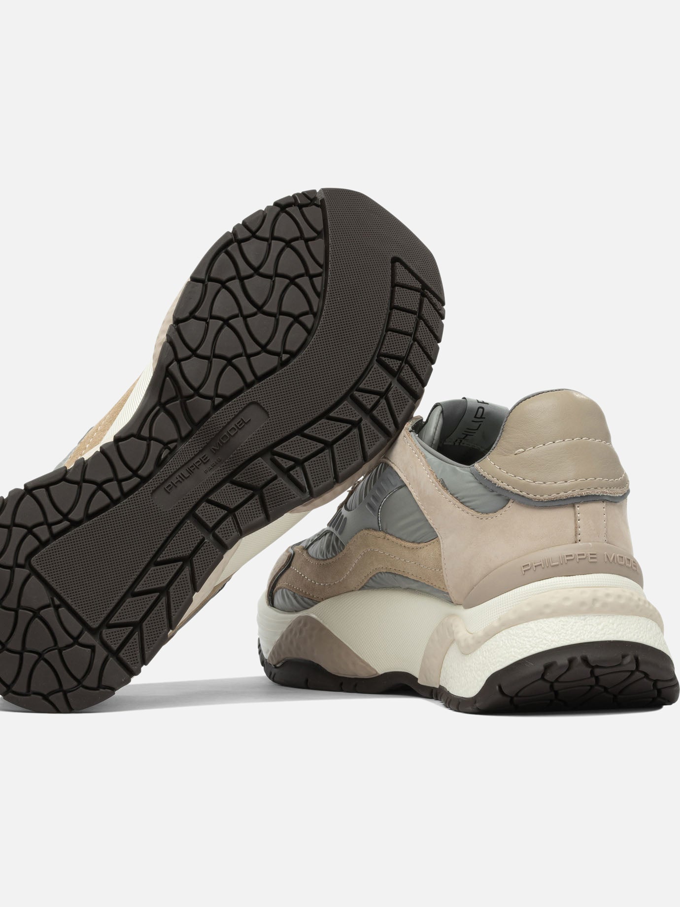 Sneaker basse 50% fabric 40% calf leather 10% goat leather - 100% rubber  Beige - Philippe Model Paris Donna | PDP | VIETTI Online Store | thumbnail_5