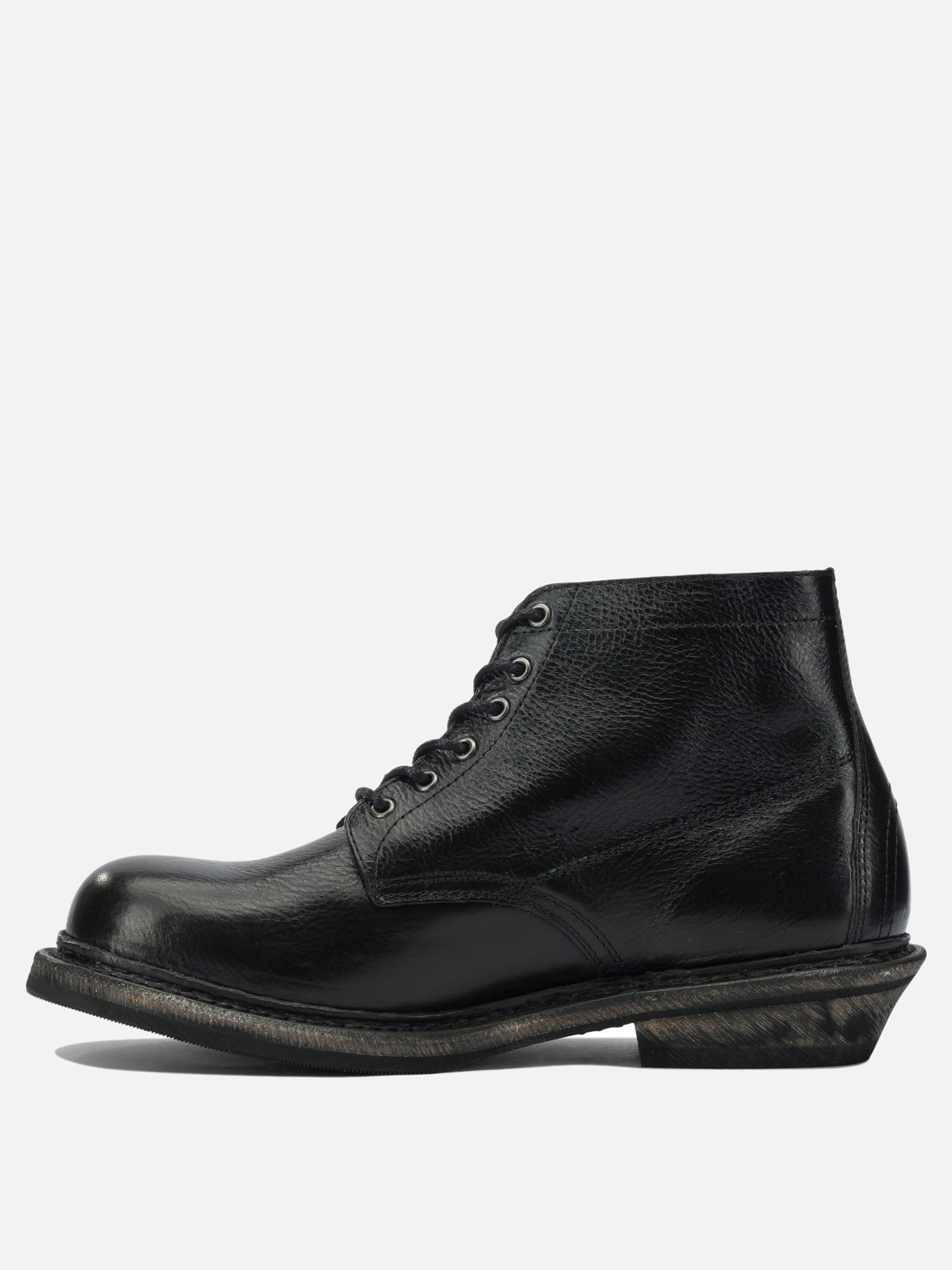 Lace-up boots 100% leather - 100% rubber  Black - Our Legacy Men | PDP | VIETTI Online Store | thumbnail_3