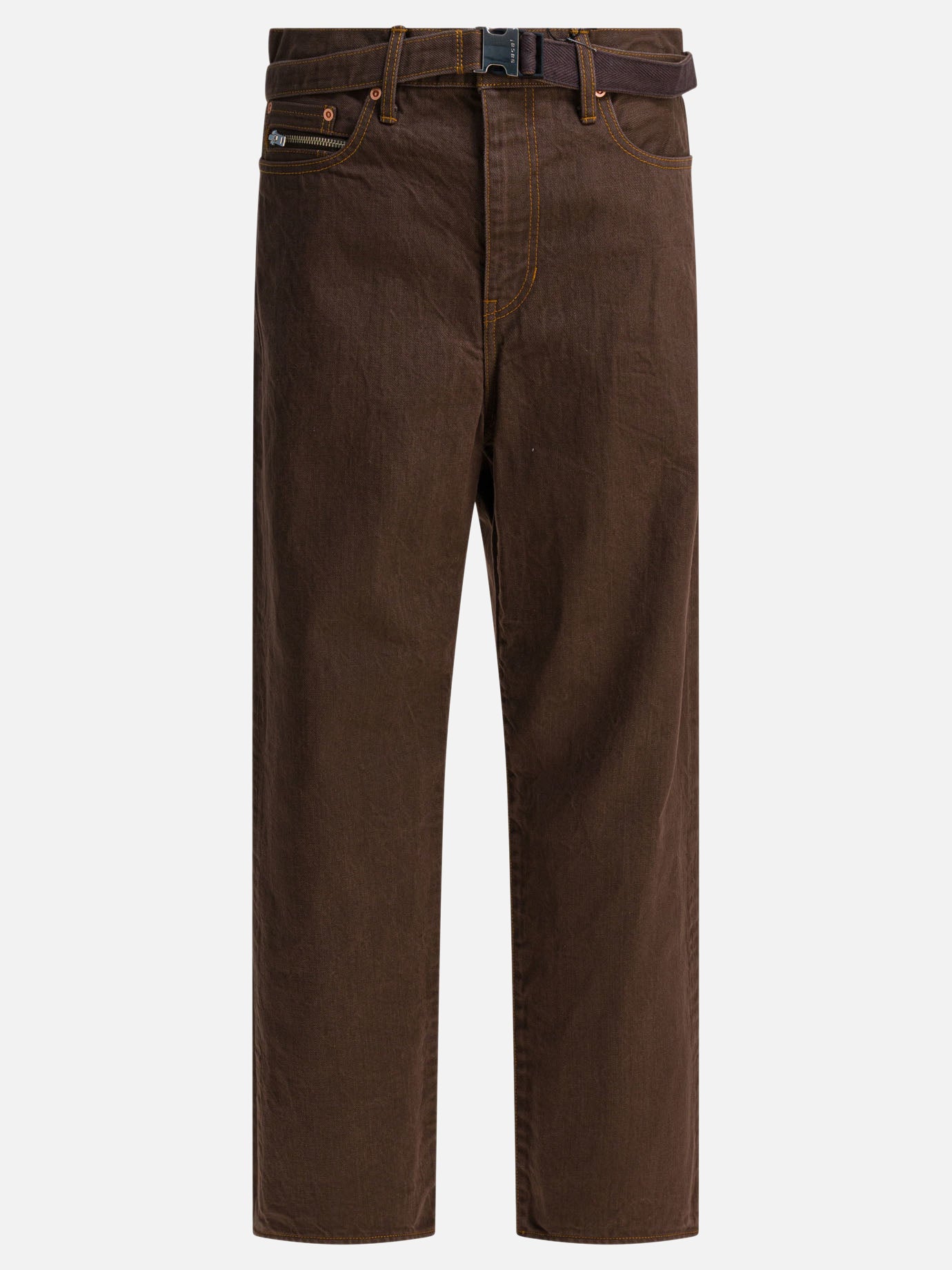 Wide-leg jeans Denim  Brown - Sacai Men | PDP | VIETTI Online Store | thumbnail