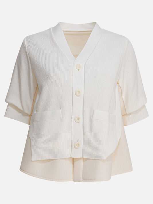 Cardigan Solid colour  Bianco - Sacai Donna | PLP | VIETTI Online Store 
