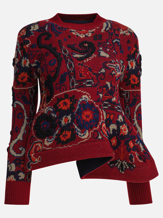 Maglioni girocollo Floral  Bordeaux - Sacai Donna | PDP | VIETTI Online Store 

