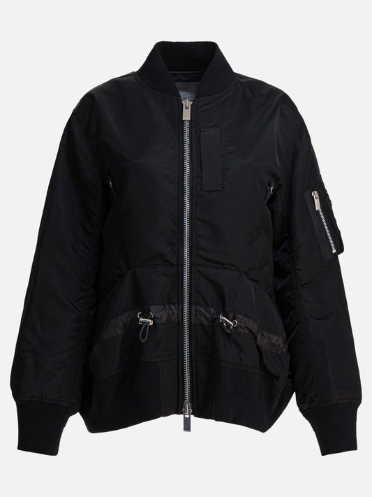Bomber Solid colour  Nero - Sacai Donna | PDP | VIETTI Online Store 
