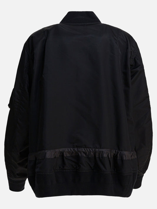 Bomber Solid colour  Nero - Sacai Donna | PDP | VIETTI Online Store | 2
