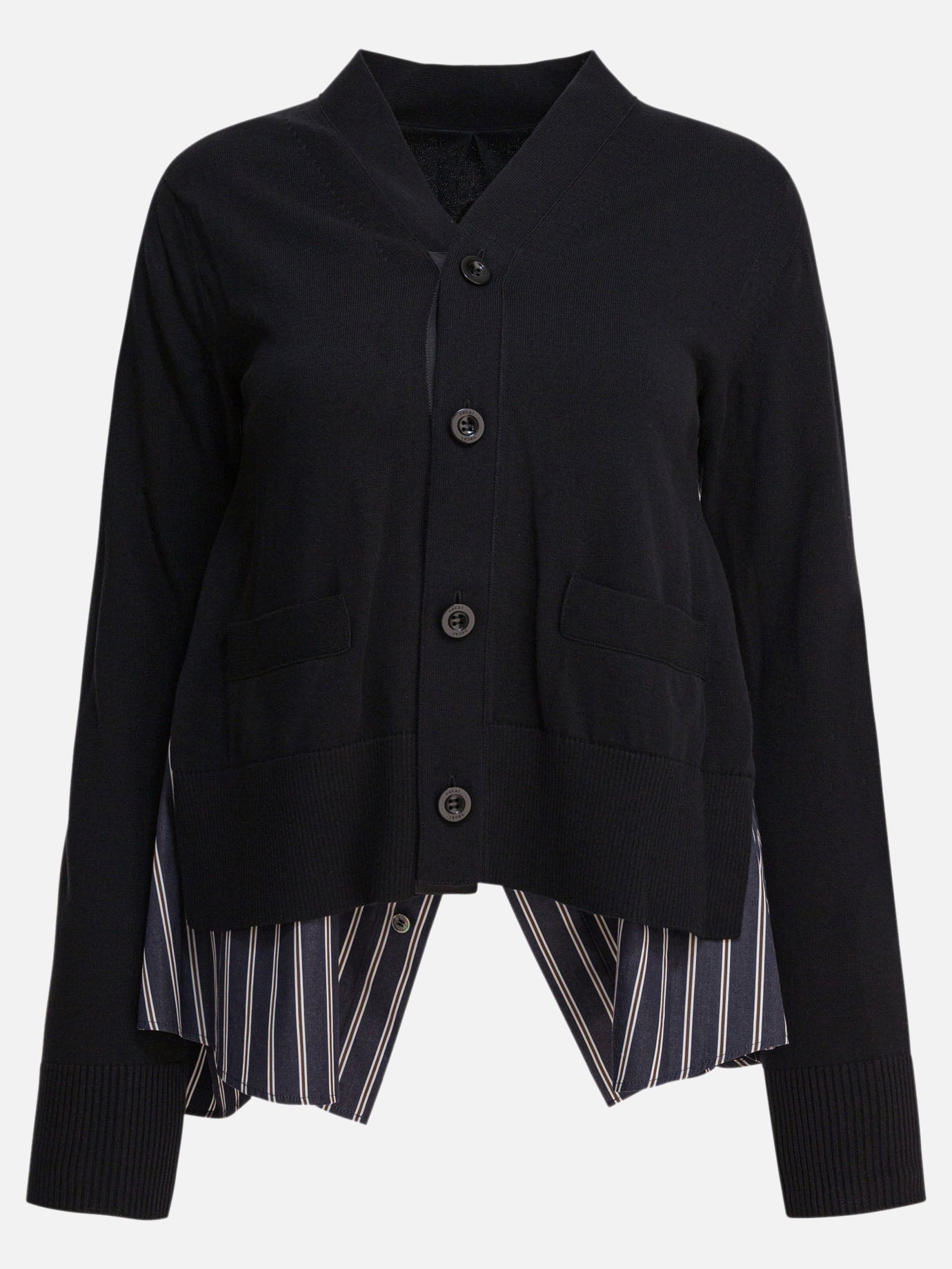 Cardigan Solid colour  Nero - Sacai Donna | PDP | VIETTI Online Store | thumbnail