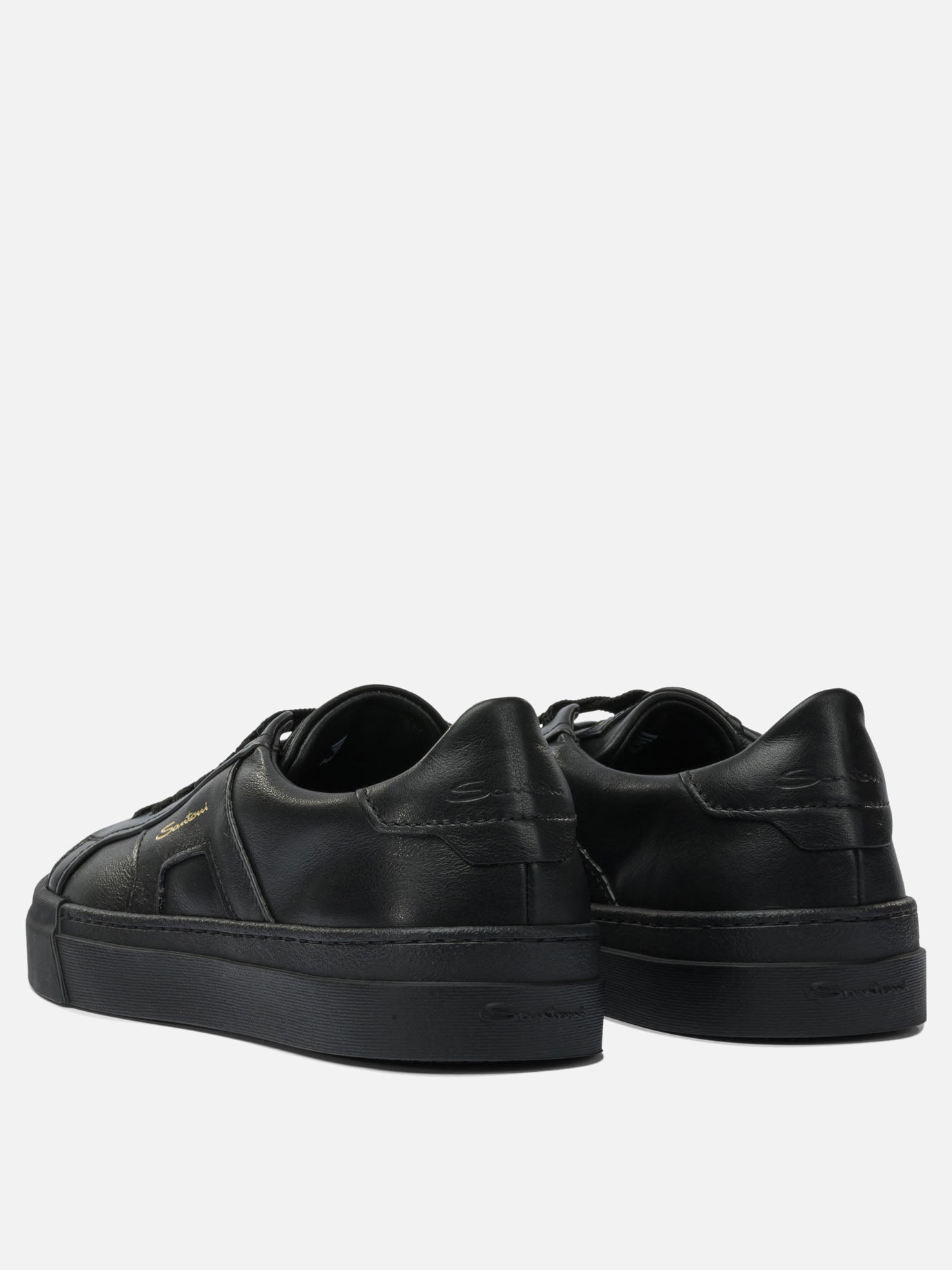 Low top sneakers 100% calf leather - 100% rubber  Black - Santoni Men | PDP | VIETTI Online Store | Zoom-Modal_4
