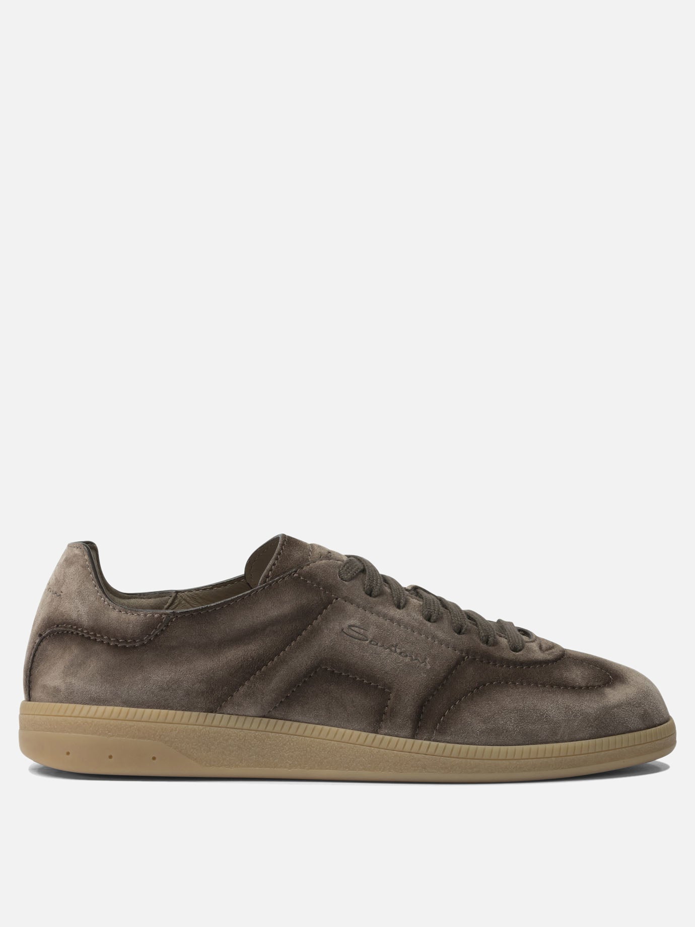 Sneaker basse 100% suede - 100% rubber  Marrone - Santoni Uomo | PDP | VIETTI Online Store | Zoom-Modal

