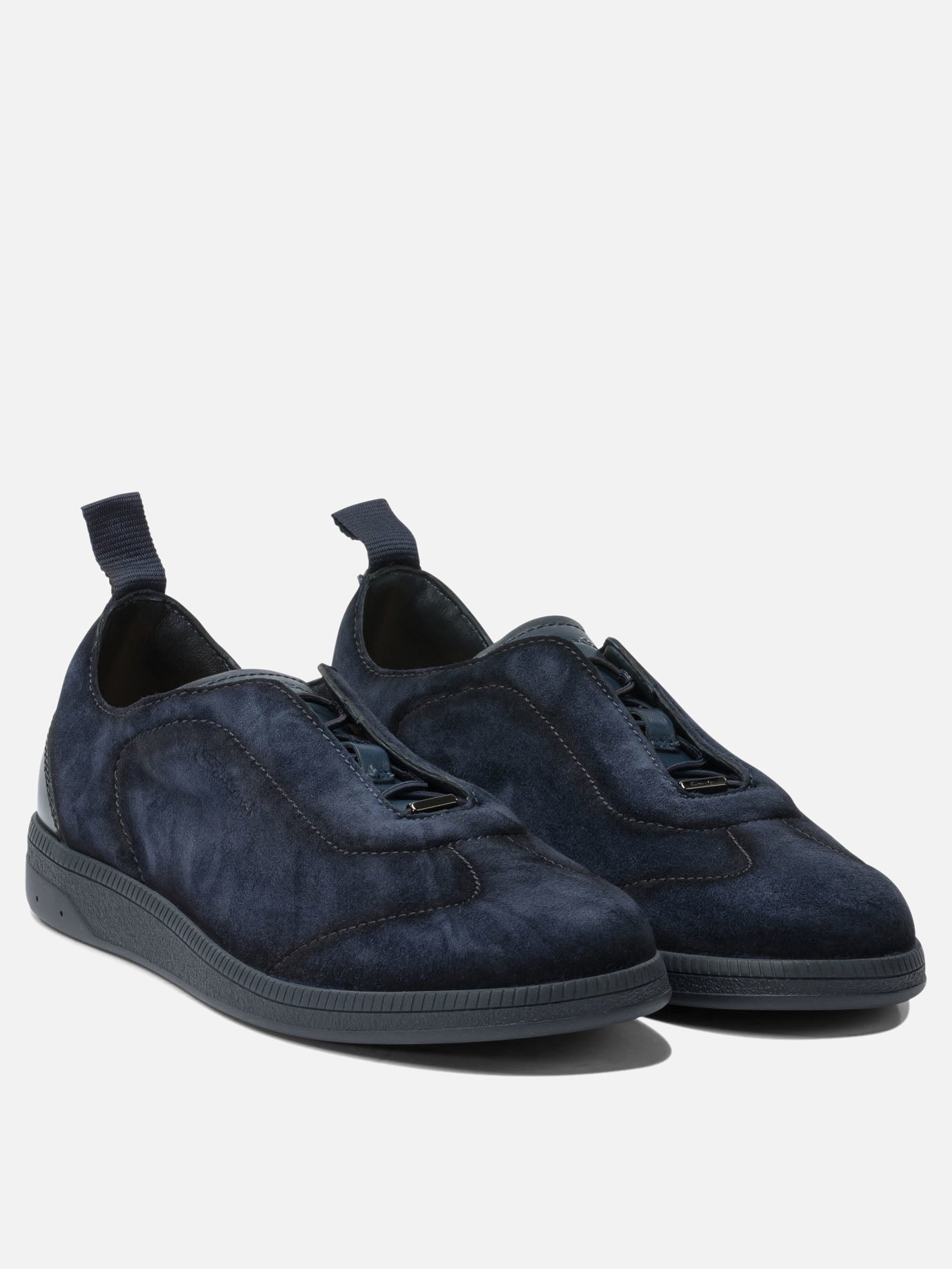 Sneaker basse 100% calf leather - 100% rubber  Blu - Santoni Uomo | PDP | VIETTI Online Store | thumbnail_2