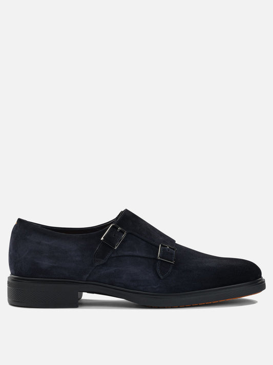 Mocassini 100% suede - 100% rubber  Blu - Santoni Uomo | PLP | VIETTI Online Store 
