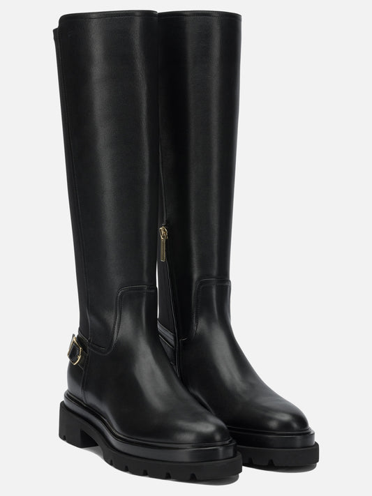 Al ginocchio 100% leather - 100% rubber  Nero - Santoni Donna | PLP | VIETTI Online Store | 2
