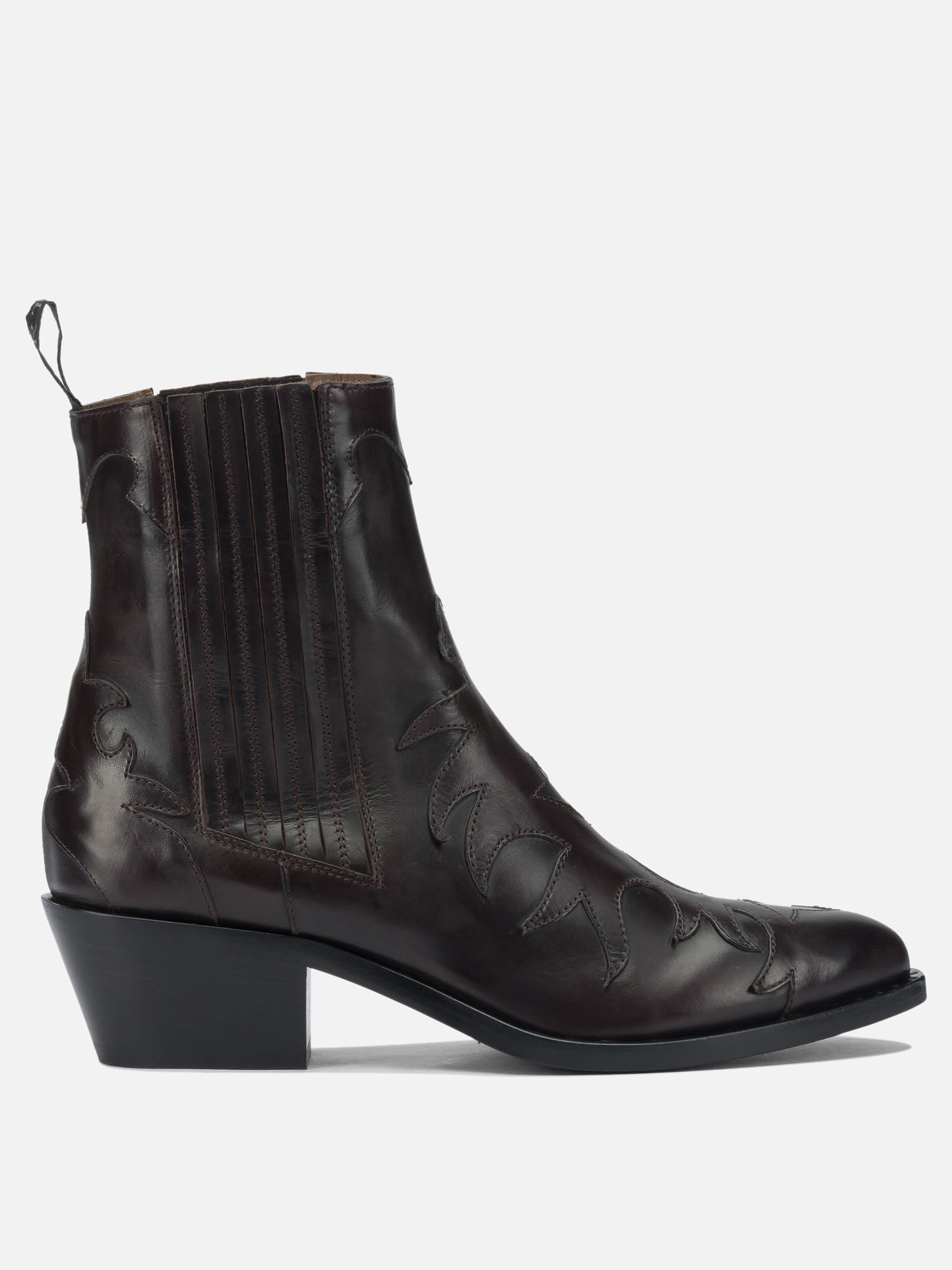 Pull-on boots 100% leather - 95% leather - 5% rubber  Bordeaux - Sartore Women | PDP | VIETTI Online Store | thumbnail