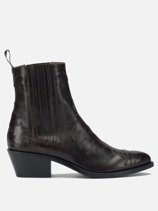 Pull-on boots 100% leather - 95% leather - 5% rubber  Bordeaux - Sartore Women | PLP | VIETTI Online Store 
