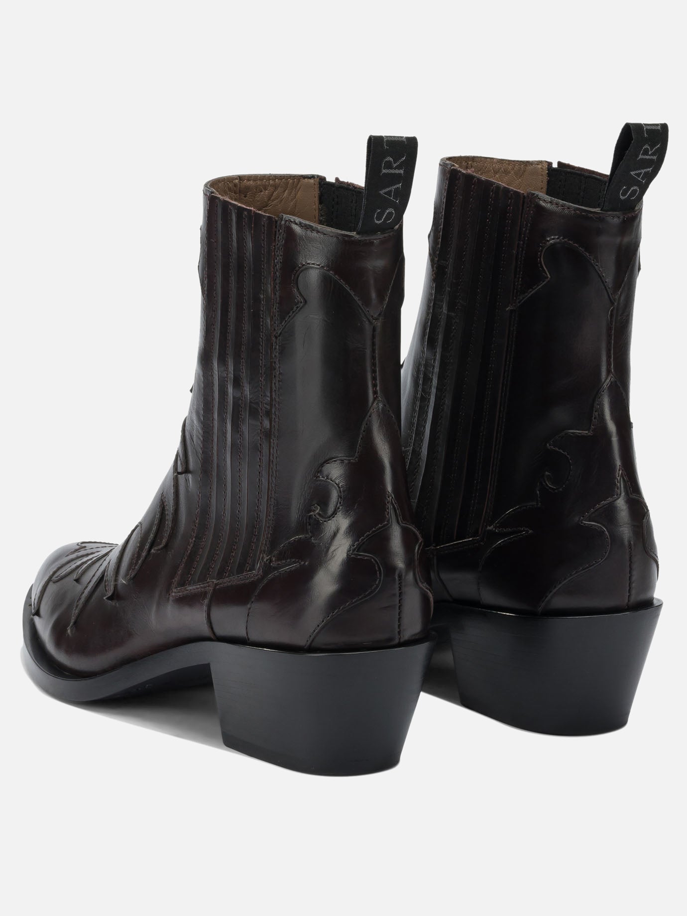 Pull-on boots 100% leather - 95% leather - 5% rubber  Bordeaux - Sartore Women | PDP | VIETTI Online Store | thumbnail_4
