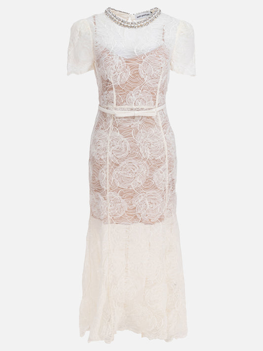 Midi dresses Solid colour  Beige - Self-portrait Women | PDP | VIETTI Online Store 
