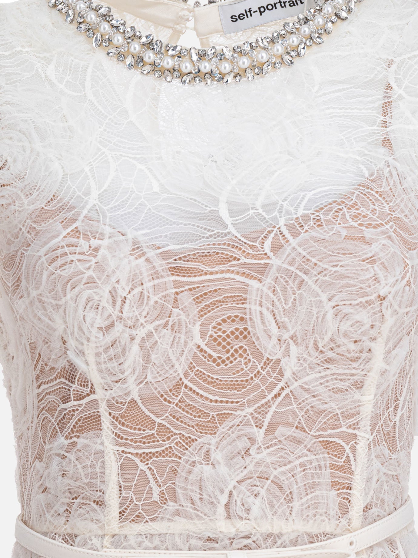 Midi dresses Solid colour  Beige - Self-portrait Women | PDP | VIETTI Online Store | thumbnail_3