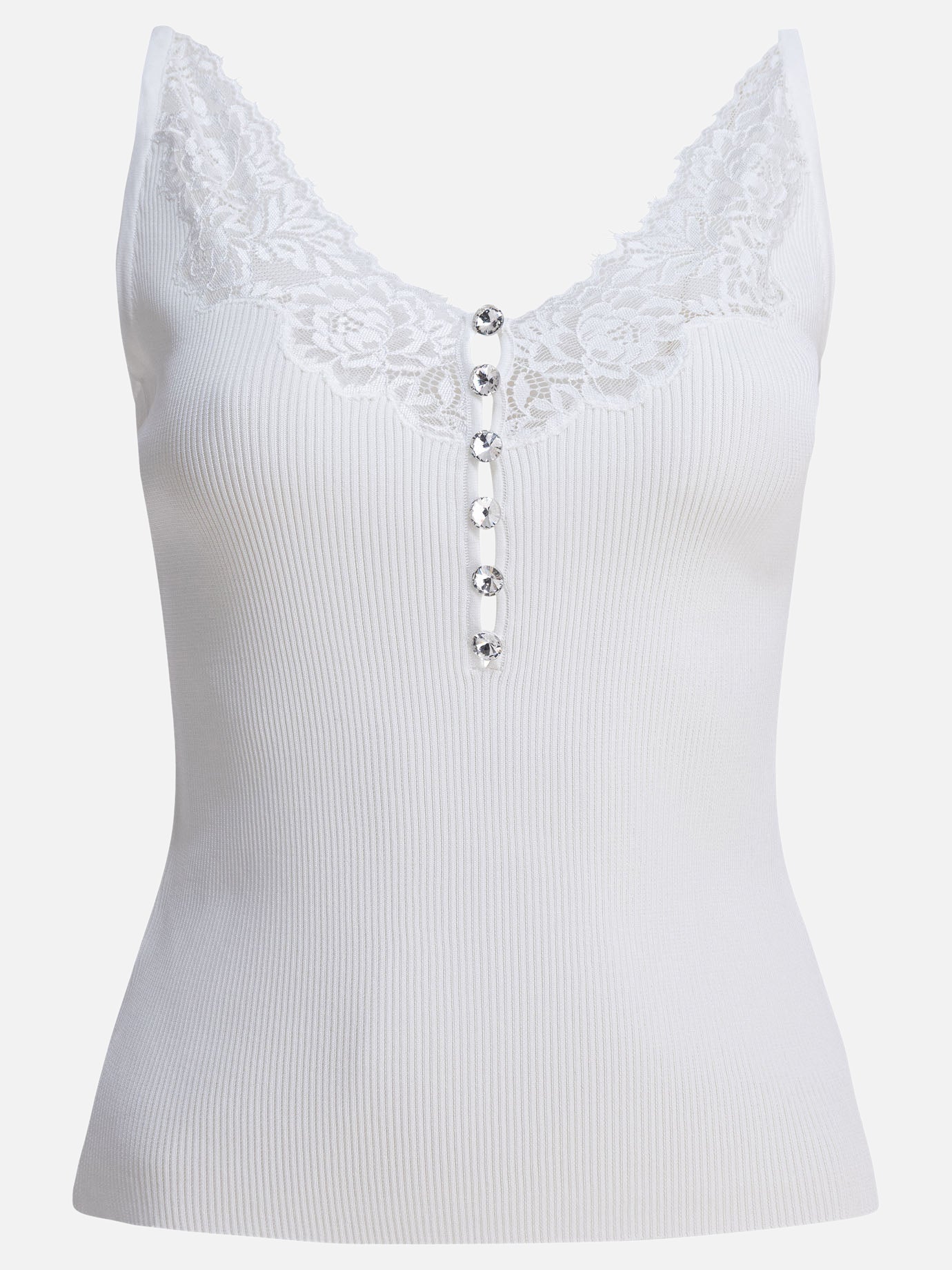 Tank tops Solid colour  White - Self-portrait Women | PDP | VIETTI Online Store | Zoom-Modal
