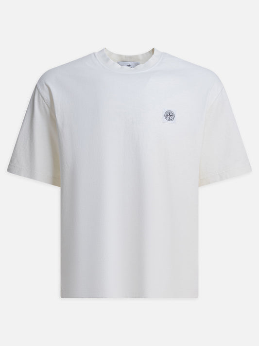 T-shirt girocollo Logo  Beige - Stone Island Uomo | VIETTI Online Store 
