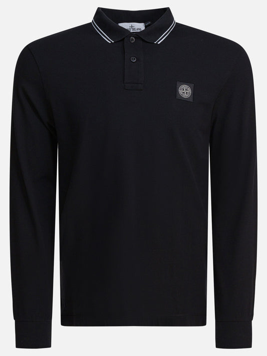 Stone Island Organic cotton and pique polo shirt 21725681_M Black 1