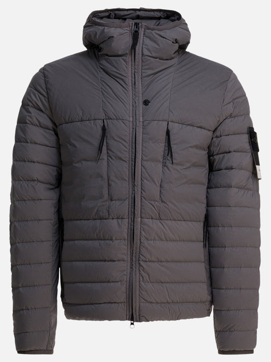 Piumini corti Solid colour  Grigio - Stone Island Uomo | PDP | VIETTI Online Store 
