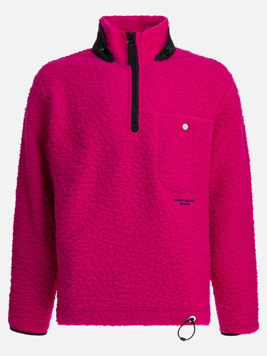 Felpe con mezza zip Logo  Fucsia - Stone Island Uomo | PLP | VIETTI Online Store 
