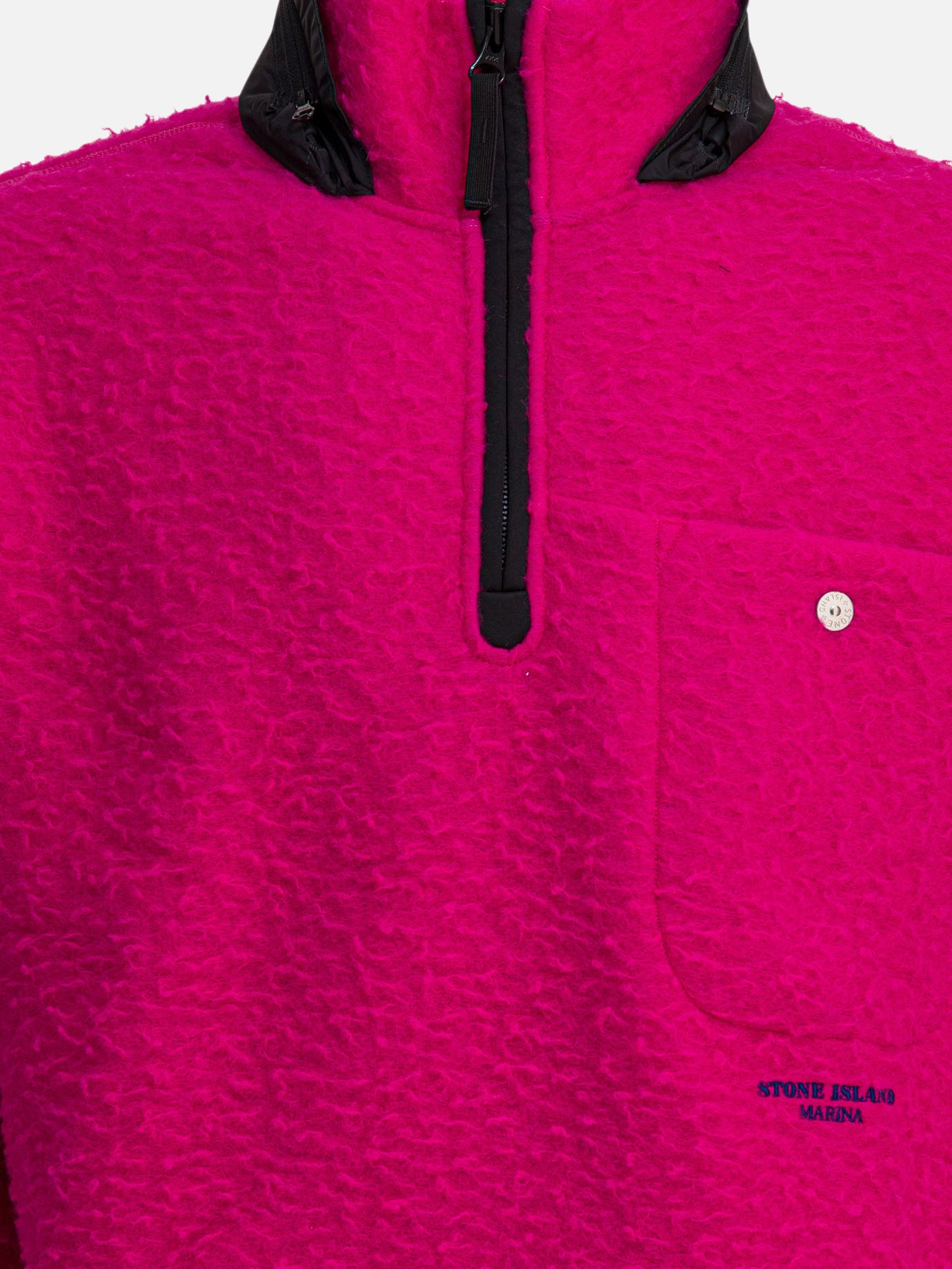 Felpe con mezza zip Logo  Fucsia - Stone Island Uomo | PDP | VIETTI Online Store | thumbnail_3