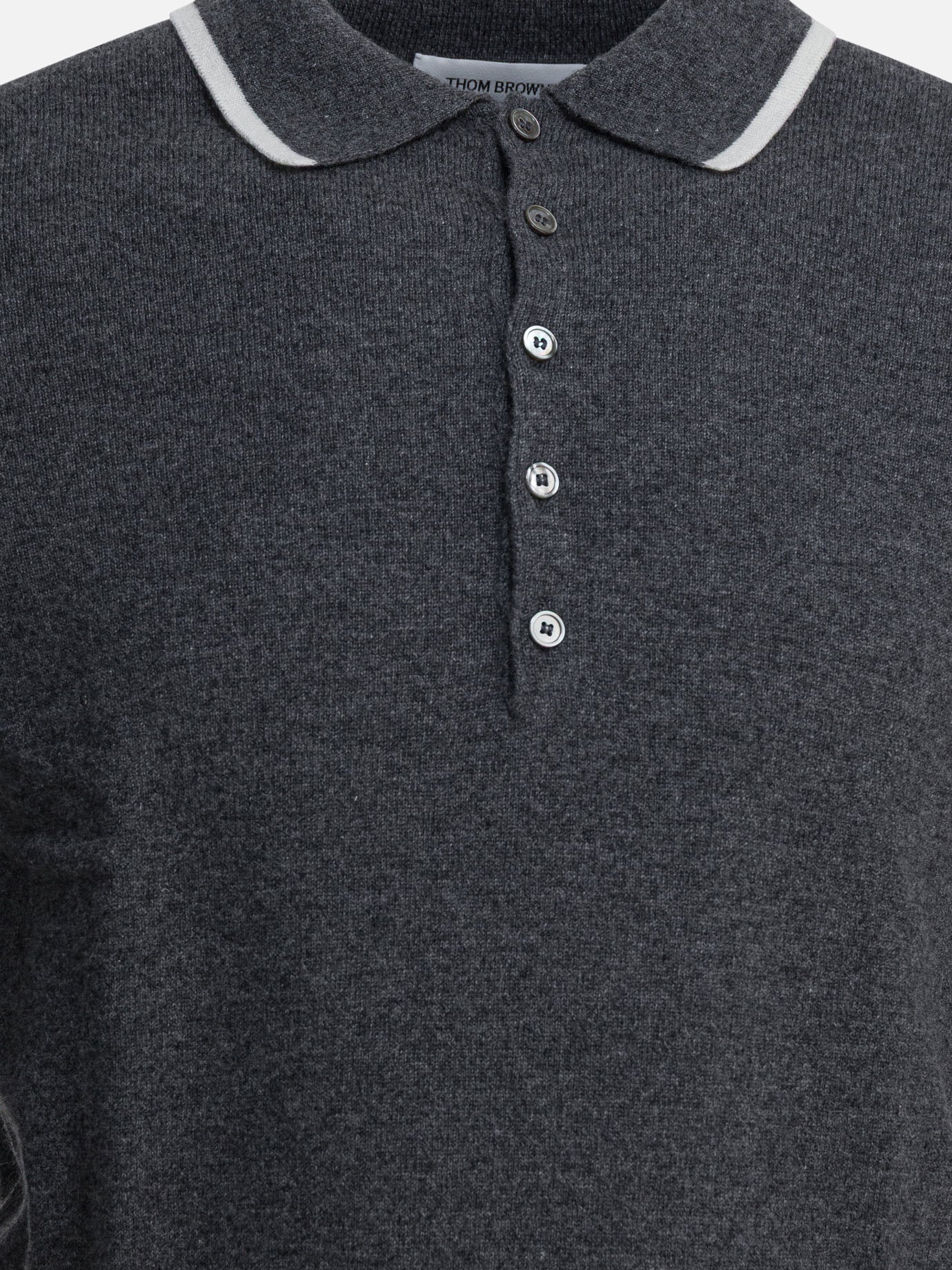 Polo con bottoni Logo  Nero - Thom Browne Uomo | PDP | VIETTI Online Store | thumbnail_3