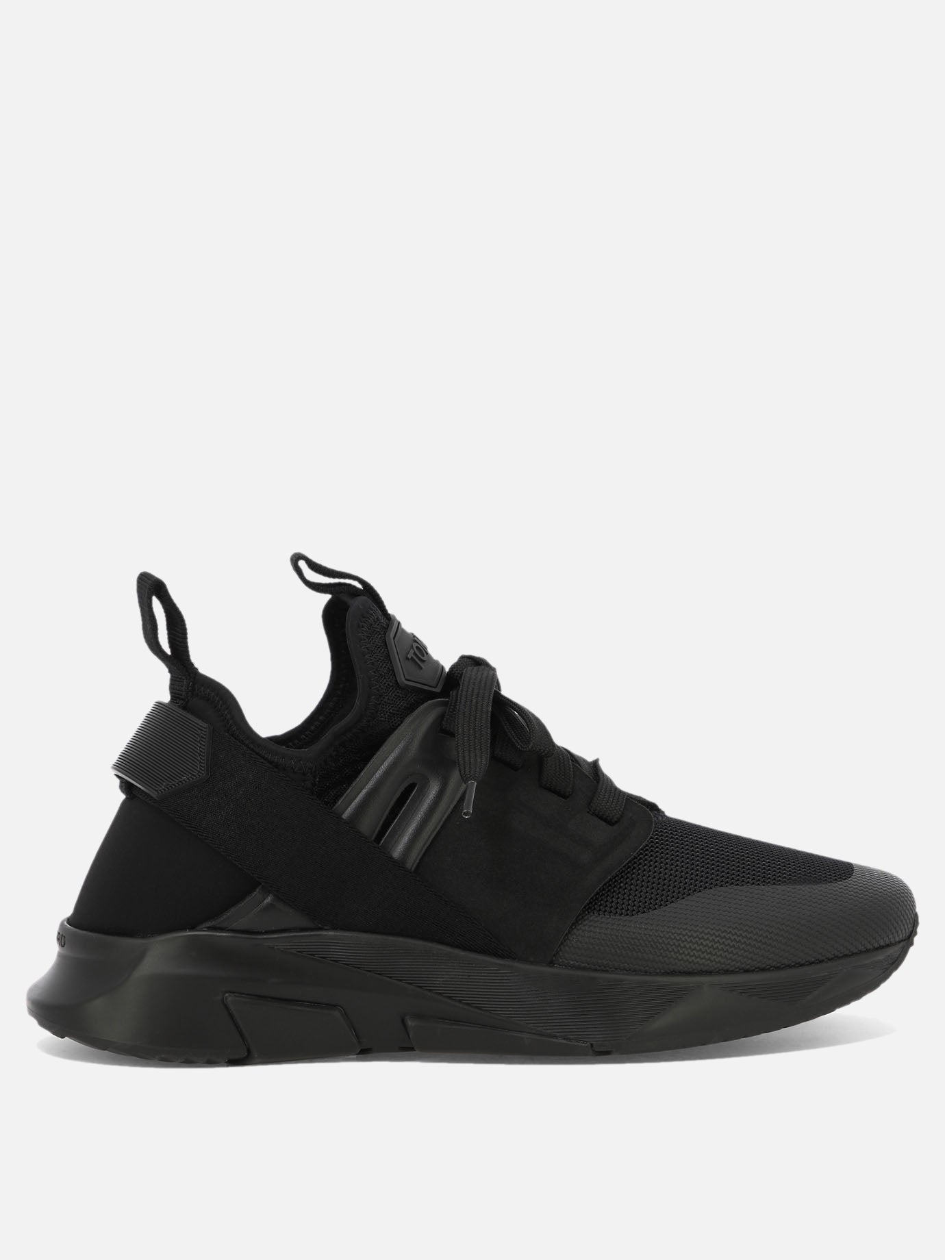 Low top sneakers 35% polyamide 25% polyester 15% viscose 15% calf leather 10% cotton - 100% rubber  Black - Tom Ford Men | PDP | VIETTI Online Store | thumbnail